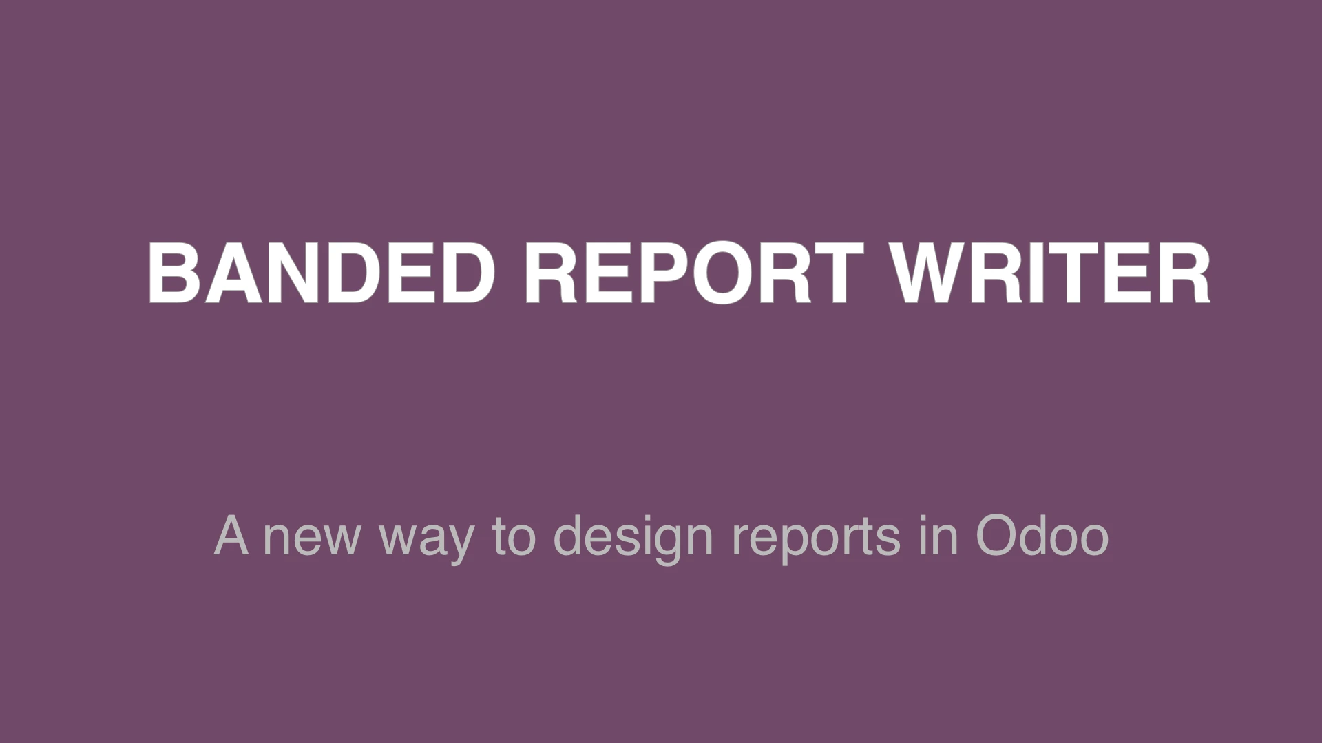 Report Writer for Odoo